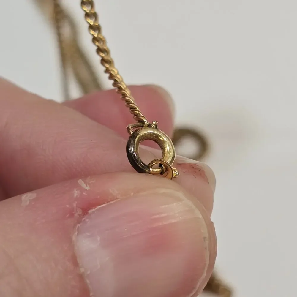 Vintage Gold Dipped Leaf Filigree Pendant With Caco 12K GF Chain Necklace - Picture 7 of 16